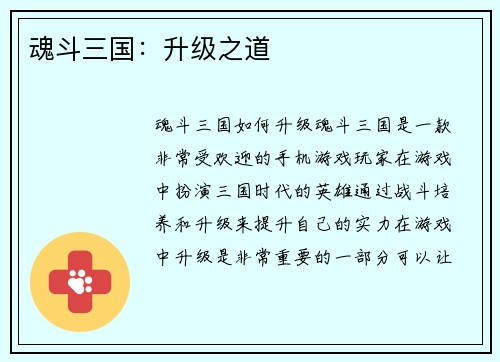 魂斗三国：升级之道